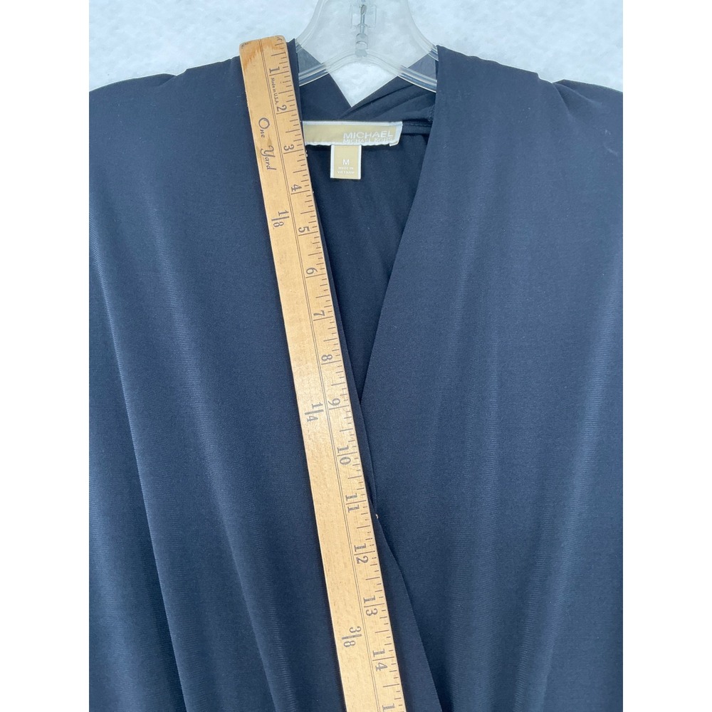 Michael Kors Jumpsuit Women Medium Navy Wrap V-Neck Long Sleeve Stretch Jersey - Picture 10 of 11